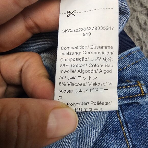 Maternity Jeans Womens Large Medium Wash Stretch High Rise Crop - Picture 11 of 13